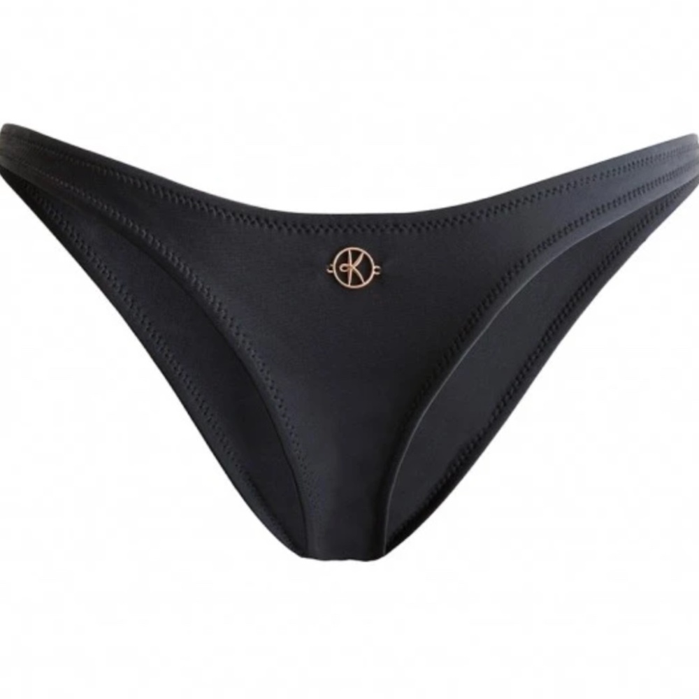 Katya Elise Kiss My Peach Black Thong Swim